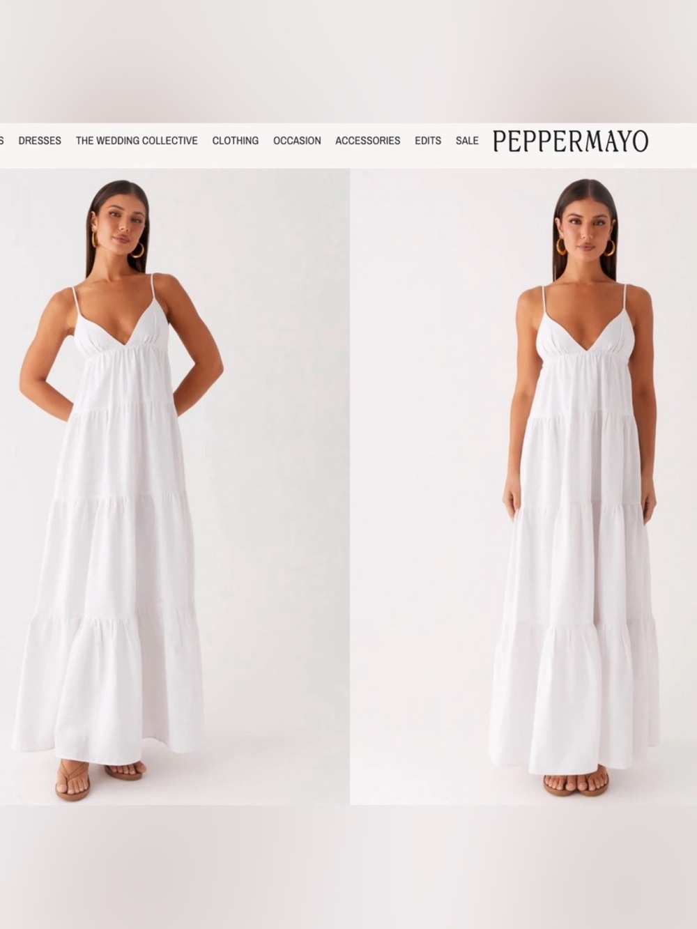 Size US 12 Peppermayo White Lotty Linen Maxi Dress New with tags